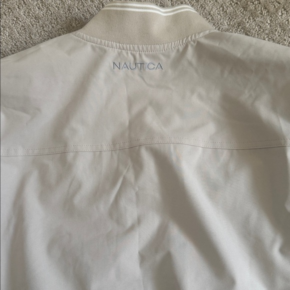 Nautica Beige Zip Up Bomber Jacket Men’s Casual Lightweight Coat - Picture 9 of 11